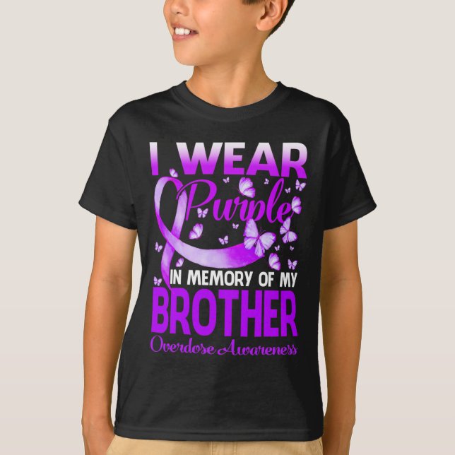 Camiseta Yo Llevo Púrpura En Memoria De Mi Hermano Sobredos (Anverso)