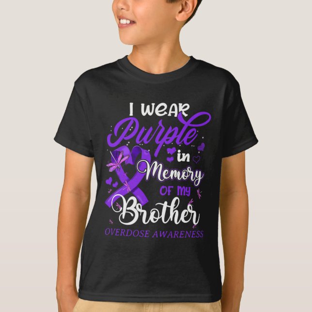 Camiseta Yo Llevo Púrpura En Memoria De Mi Hermano Sobredos (Anverso)