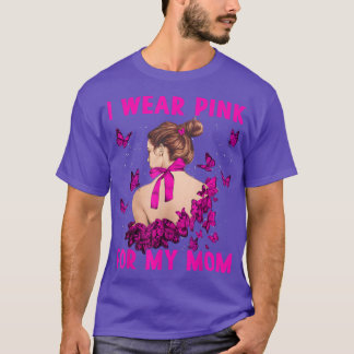 Camiseta Yo Llevo Rosa Para Mi Mamá Chica Rosa Cáncer De Ma