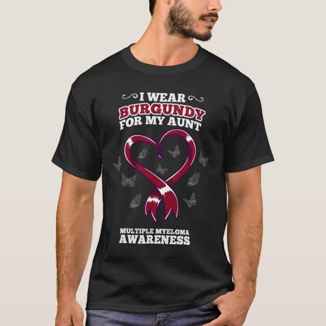 Camiseta Yo llevo Tía De Borgoña Con Múltiples Mielomas Bl (Anverso)