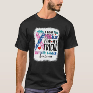 Camiseta Yo llevo Verde azulado Amigo Azul Rosa Thyroid Awa
