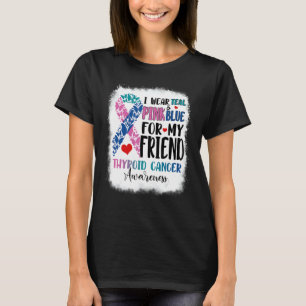 Camiseta Yo llevo Verde azulado Amigo Azul Rosa Thyroid Awa