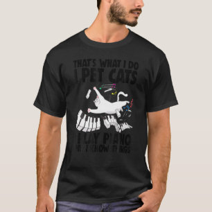 Camiseta Yo Mascota gato, toco piano divertida música femen