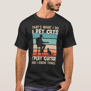 Camiseta Yo Mascota Gatos Que Toco Guitarra Y Sé Cosas Homb