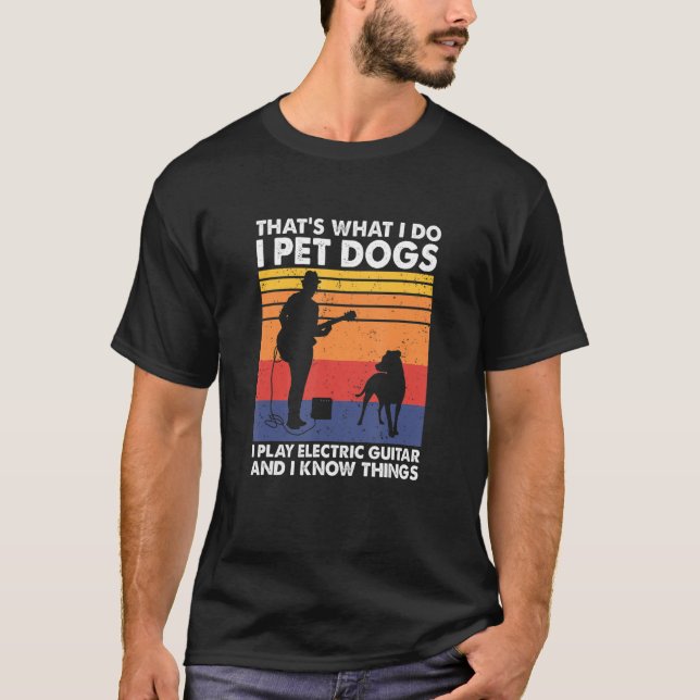 Camiseta Yo Mascota perros toco guitarra eléctrica y sé cos (Anverso)