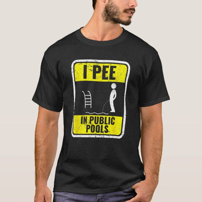 Camiseta Yo Pido En Las Piscinas Públicas Un Cerdo Gracioso (Anverso)
