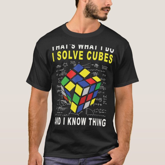 Camiseta yo soluciono cubos y lo sé, la velocidad del rompe (Anverso)