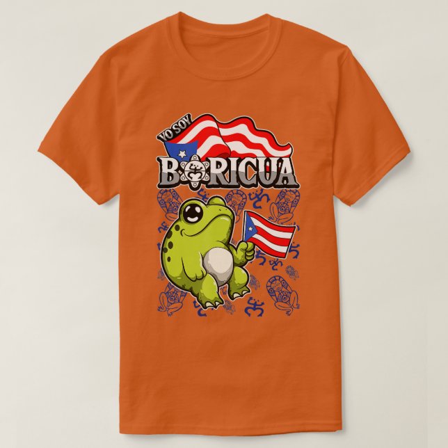 Camiseta Yo soy Boricua Puerto Rico Animales Rana Coqui (Diseño del anverso)
