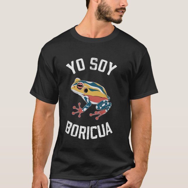 Camiseta Yo soy Boricua Rana coqui puertorriqueña Puerto Ri (Anverso)