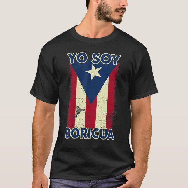 Camiseta Yo soy Boricua Soy Bandera Puertorriqueña (Anverso)