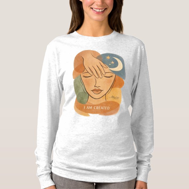 Camiseta Yo Soy Creado - Mano del Creador (Anverso)