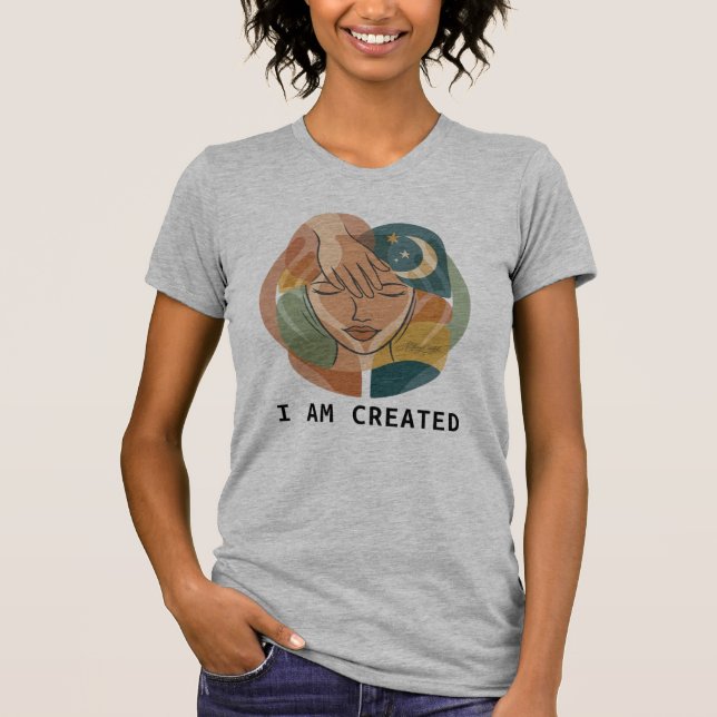 Camiseta Yo Soy Creado - Mano del Creador (Anverso)
