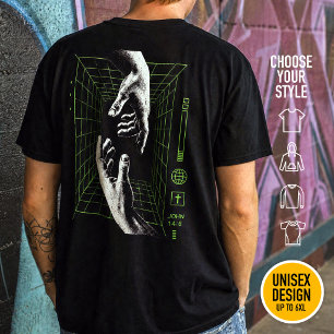Camiseta Yo soy el Camino Juan 14:6 Red Cristiana Cyberpunk