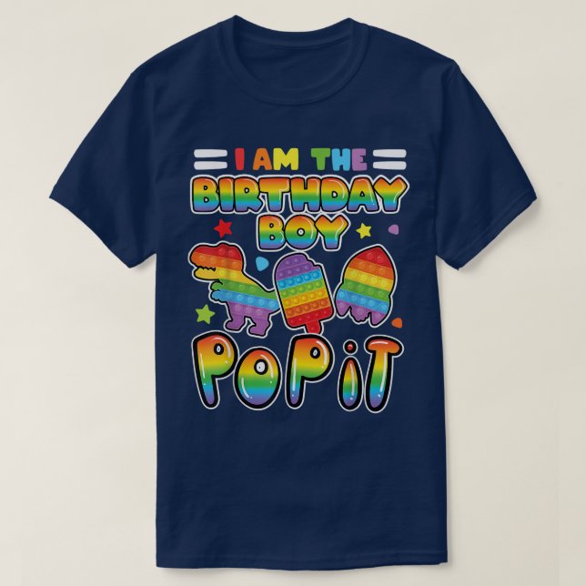 Camiseta Yo soy el cumpleaños Boy pop it Fidget Tre  (Diseño del anverso)