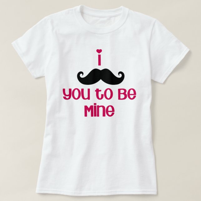 Camiseta yo te 'bigote' para ser mía (Diseño del anverso)