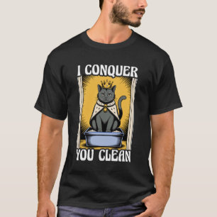 Camiseta Yo te conquisto Gato limpio Amante de gatos Caja d