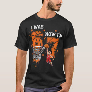 Camiseta Yo tenía 6 ahora tengo 7 Baloncesto Cumpleaños 6 7