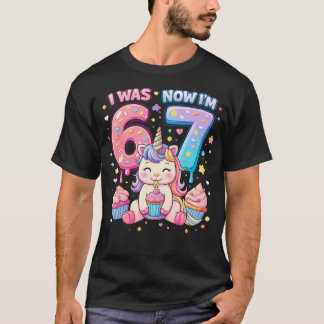 Camiseta Yo tenía 6 ahora tengo 7 Cumpleaños número 7 Niña 