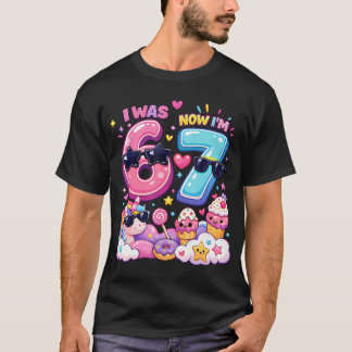 Camiseta Yo tenía 6 ahora tengo 7 Helado de Unicornio Arcoí