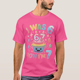 Camiseta Yo tenía 6 ahora tengo 7 Lindo Colorido 67 Meme Cu