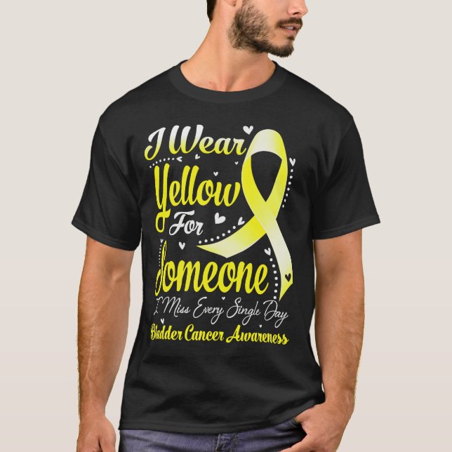 Camiseta Yo Uso Amarillo Para Alguien Que Tiene CÁNCER MASI (Anverso)