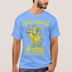 Camiseta Yo Uso Amarillo Para Mi Hermana Consciente Del Cán