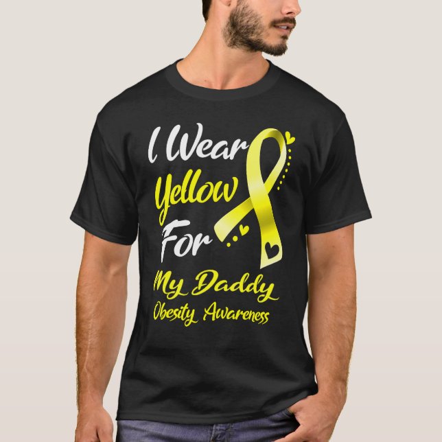 Camiseta Yo Uso Amarillo Para Mi Papi Conciencia De La Obes (Anverso)