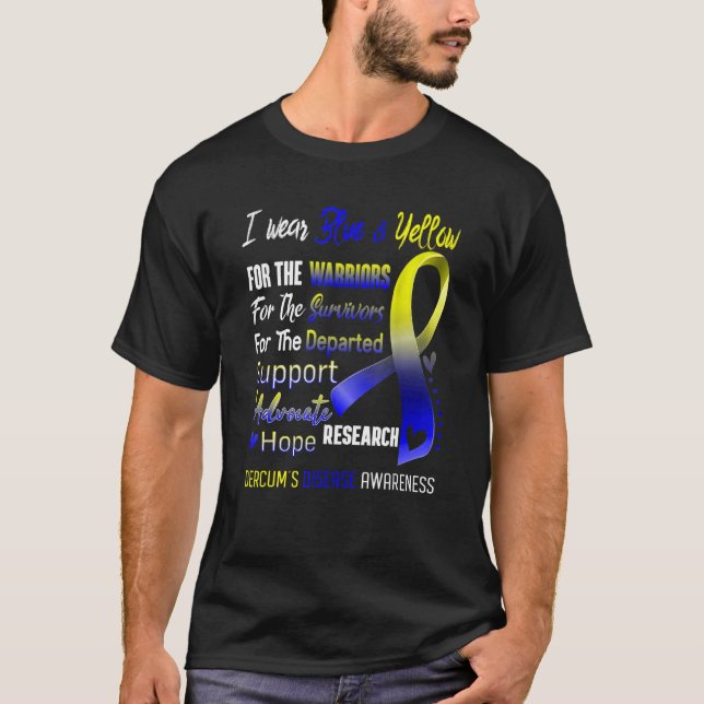 Camiseta Yo uso amarillo y azul para la enfermedad de Dercu (Anverso)