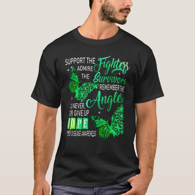 Camiseta Yo Uso Apoyo Verde A Los Combatientes Enfermedad R (Anverso)