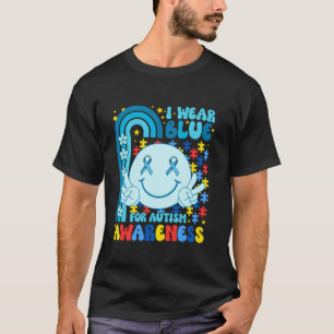 Camiseta Yo uso azul para conciencia de autismo cara sonrie