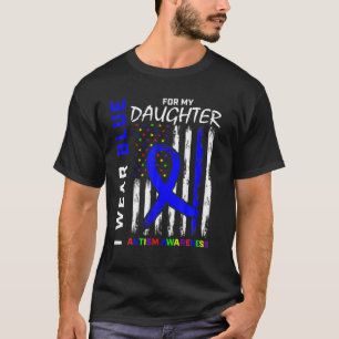 Camiseta Yo Uso Azul Para Mi Hija Autismo Conciencia Americ