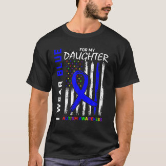 Camiseta Yo Uso Azul Para Mi Hija Autismo Conciencia Americ