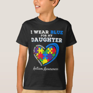 Camiseta Yo Uso Azul Para Mi Hija Autismo Conciencia Papá