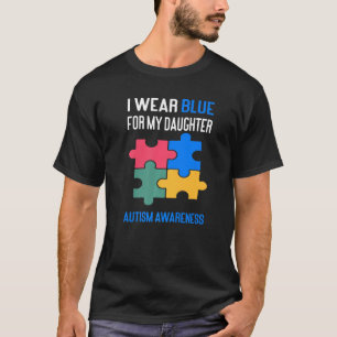 Camiseta Yo Uso Azul Para Mi Hija Autismo Conciencia Papá P