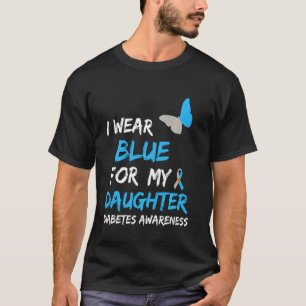 Camiseta Yo Uso Azul Para Mi Hija Diabetes, Rigidez De Sens