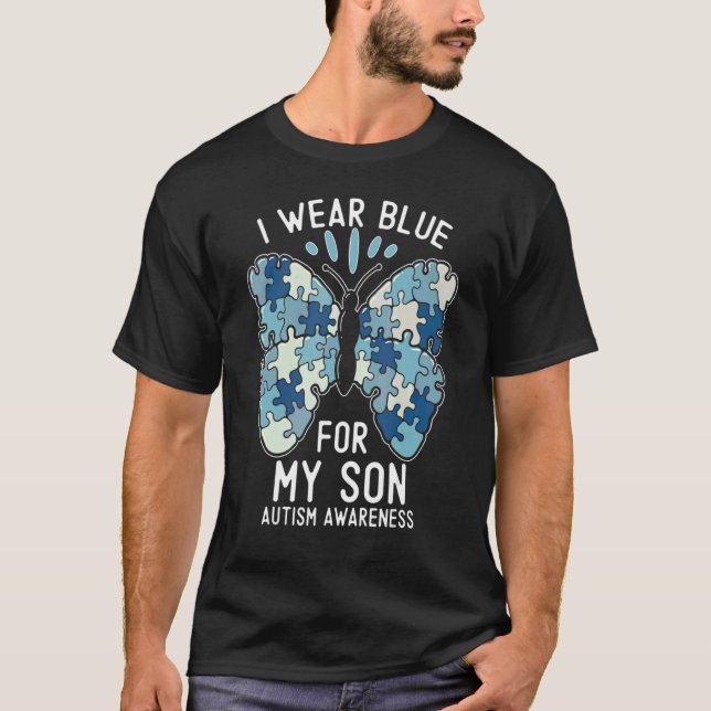 Camiseta Yo Uso Azul Para Mi Hijo Conciencia De Autismo Mam (Anverso)