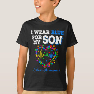 Camiseta Yo Uso Azul Para Mi Hijo Día De Conciencia Del Aut