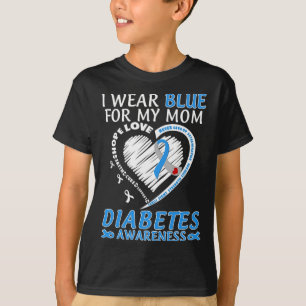 Camiseta Yo Uso Azul Para Mi Mamá Diabetes Conciencia De La