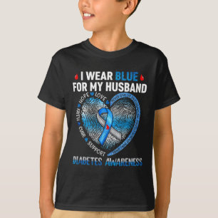 Camiseta Yo Uso Azul Para Mi Marido Para Concienciar A La D
