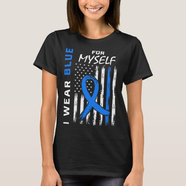 Camiseta Yo Uso Azul Para Mí Mismo Diabetes Sensibilización (Anverso)