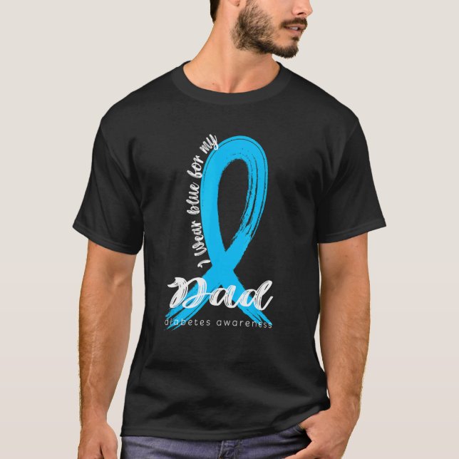 Camiseta Yo Uso Azul Para Mi Papá Diabetes Conciencia De La (Anverso)