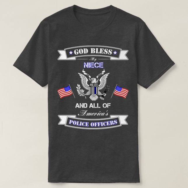 Camiseta Yo uso azul para mi policía de sobrina (Diseño del anverso)