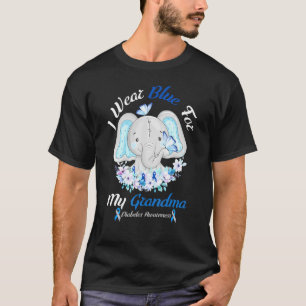 Camiseta Yo Uso Azul Por Conciencia De Mi Abuela Elefante P