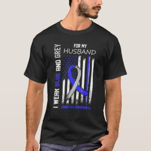 Camiseta Yo Uso Azul Y Gris Consciente De Mi Marido Para La