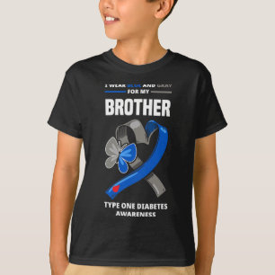 Camiseta Yo uso azul y gris para mi hermano tipo uno