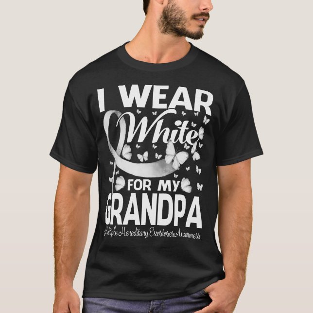 Camiseta Yo Uso Blanco Para Mi Abuelo Múltiple Hereditario (Anverso)