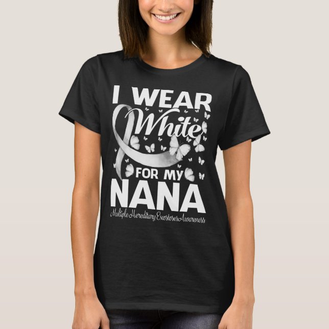 Camiseta Yo Uso Blanco Para Mi Nana Múltiple Hereditario (Anverso)