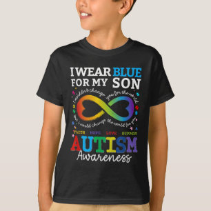 Camiseta Yo Uso Blues Para Mi Hijo Conciencia De Autismo Ma