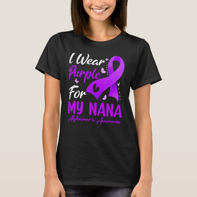 Camiseta Yo uso cinta morada para el conocimiento de mi nan (Anverso)