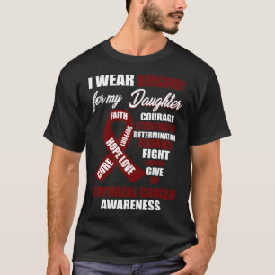 Camiseta Yo uso conciencia del cáncer laríngeo de Borgoñ